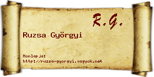 Ruzsa Györgyi névjegykártya