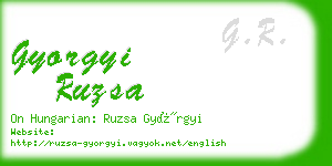 gyorgyi ruzsa business card